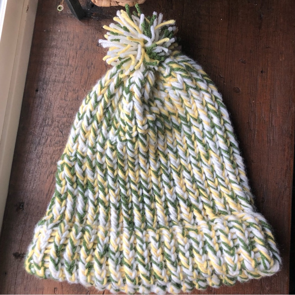 Woman/Youth Hand crocheted hat with pom pom